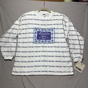NWT Vintage 80s Gitano Sportswear Pullover Crewneck Sweatshirt Large Italian